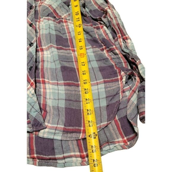 Denim & Supply Ralph Lauren Button Down Shirt Womens Small Blue Plaid Top - Picture 8 of 8